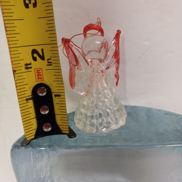 💕3/$20 Clear Acrylic & Pink Christmas Angel Cherub Figurine Miniature Hong Kong - Picture 4 of 5